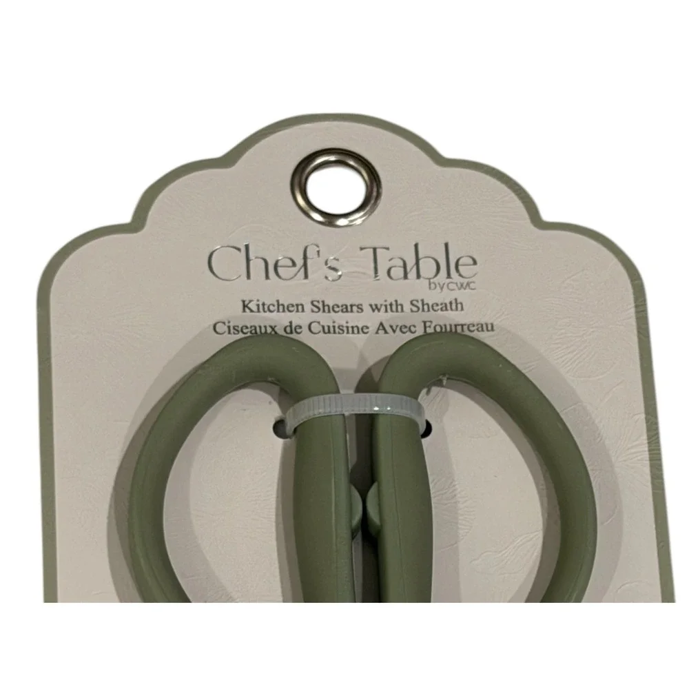 Chef's Table by CWC Kitchen Shears‎ with Sheath Sage Green EDSHEAR2 New